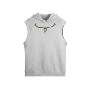 Shark Tooth Necklace Cut-Off Hoodie