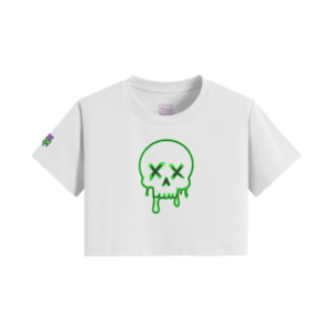 Cropped Neon skull tee